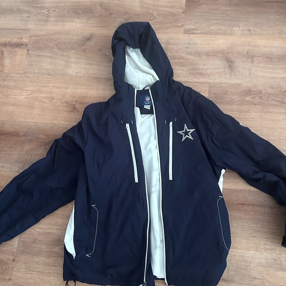 Reebok Navy and White Windbreaker Jacket